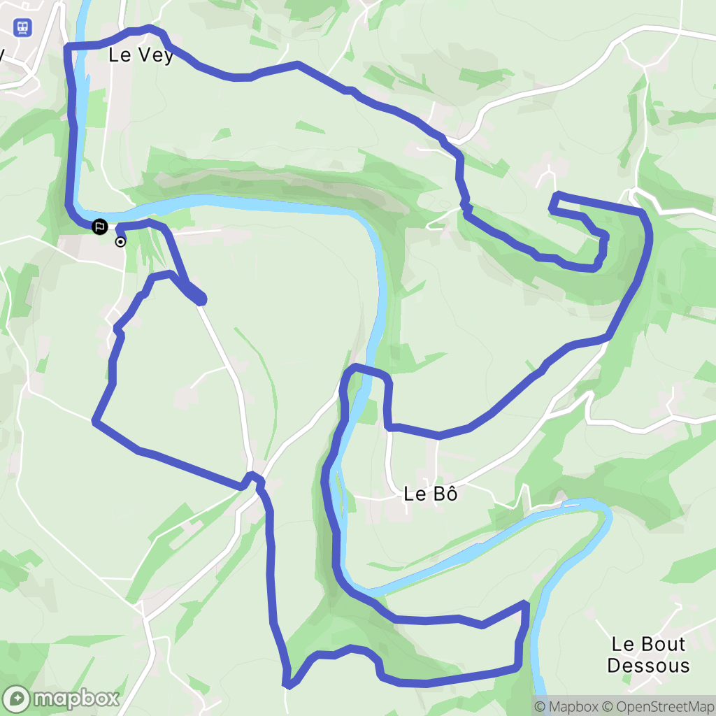 Clécy : carte du parcours de randonnée - France