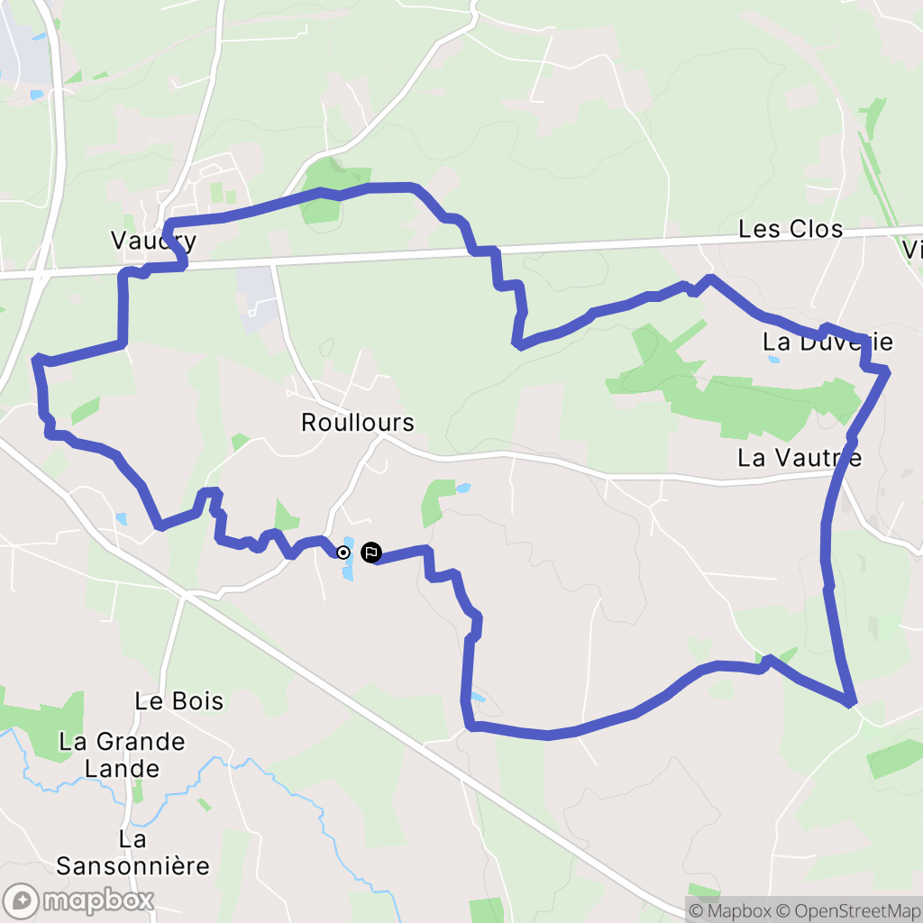 Vire Normandie (Roullours) : carte du parcours de randonnée - France