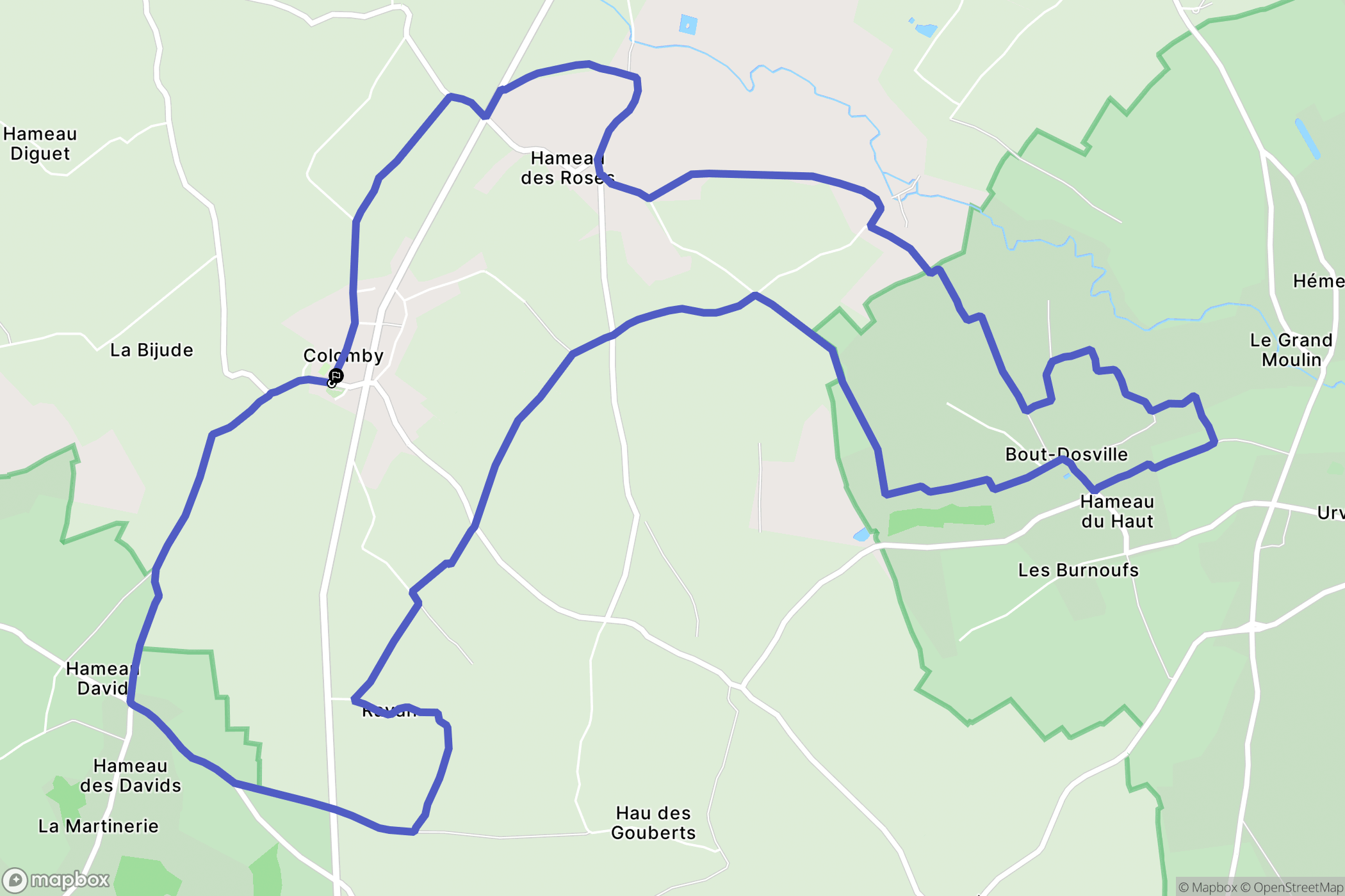 Colomby : carte du parcours de randonnée - France