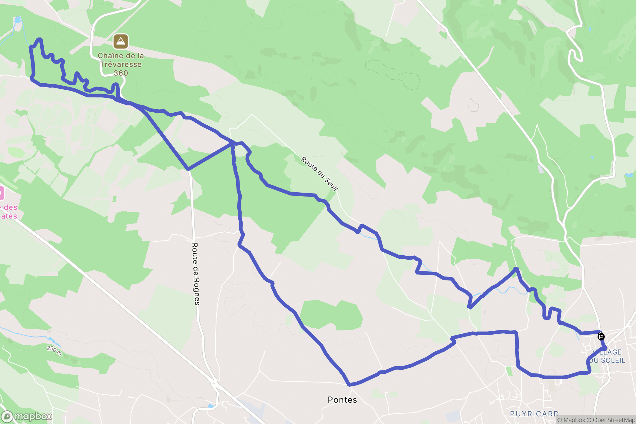 Puyricard : carte du parcours de randonnée - France
