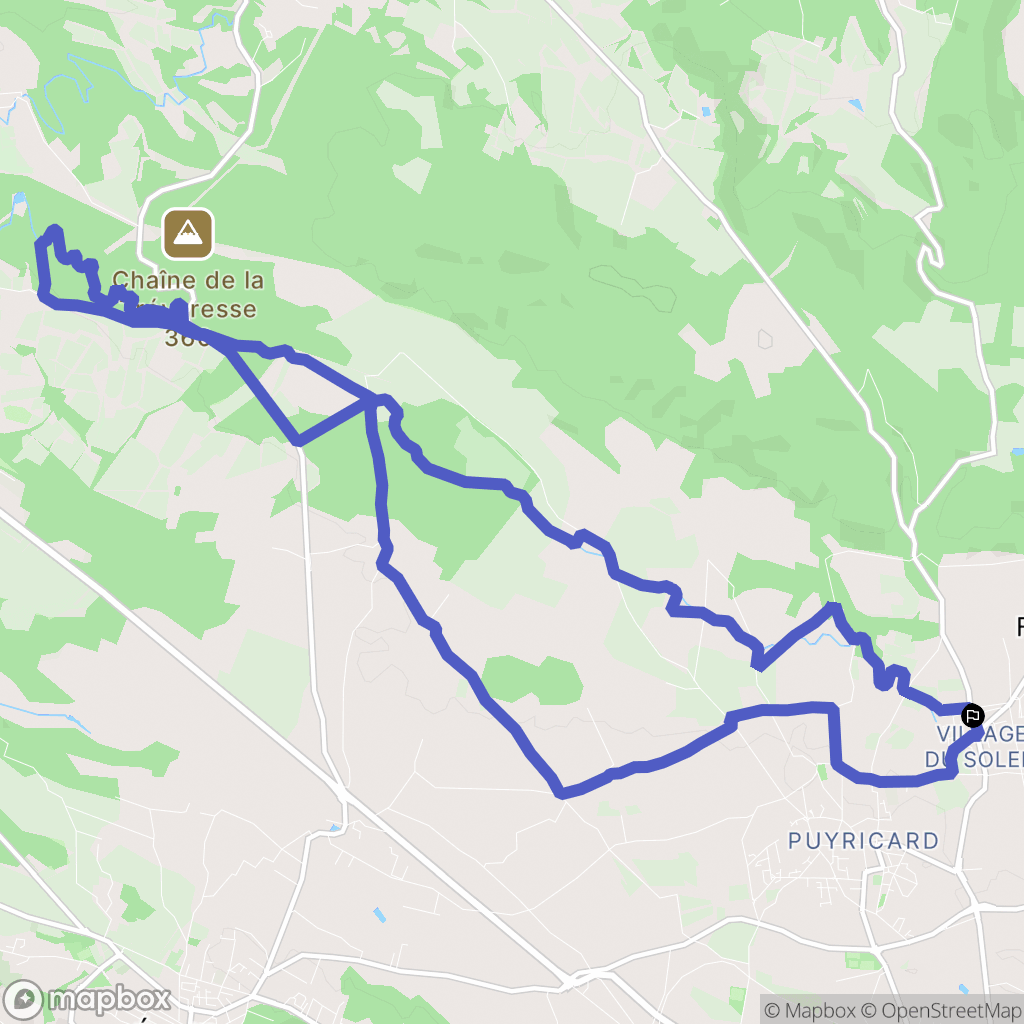Puyricard : carte du parcours de randonnée - France