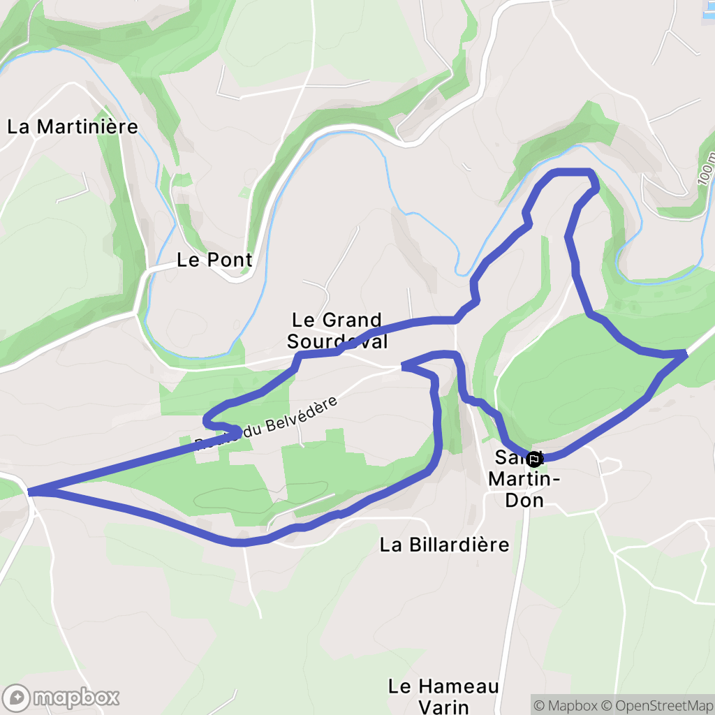 Souleuvre en Bocage (Saint-Martin-Don) : carte du parcours de randonnée - France