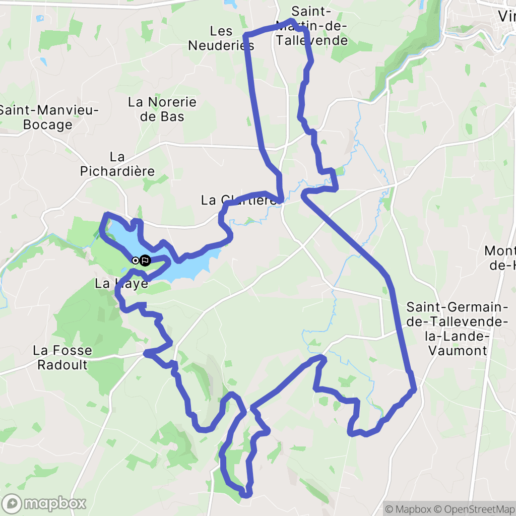 Noues de Sienne : carte du parcours de randonnée - France