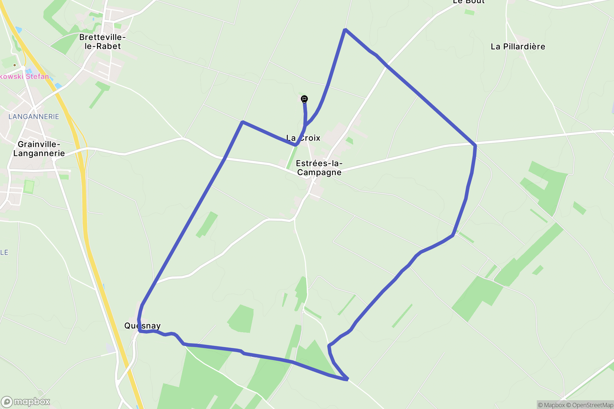 Estrées-la-Campagne : carte du parcours de randonnée - France