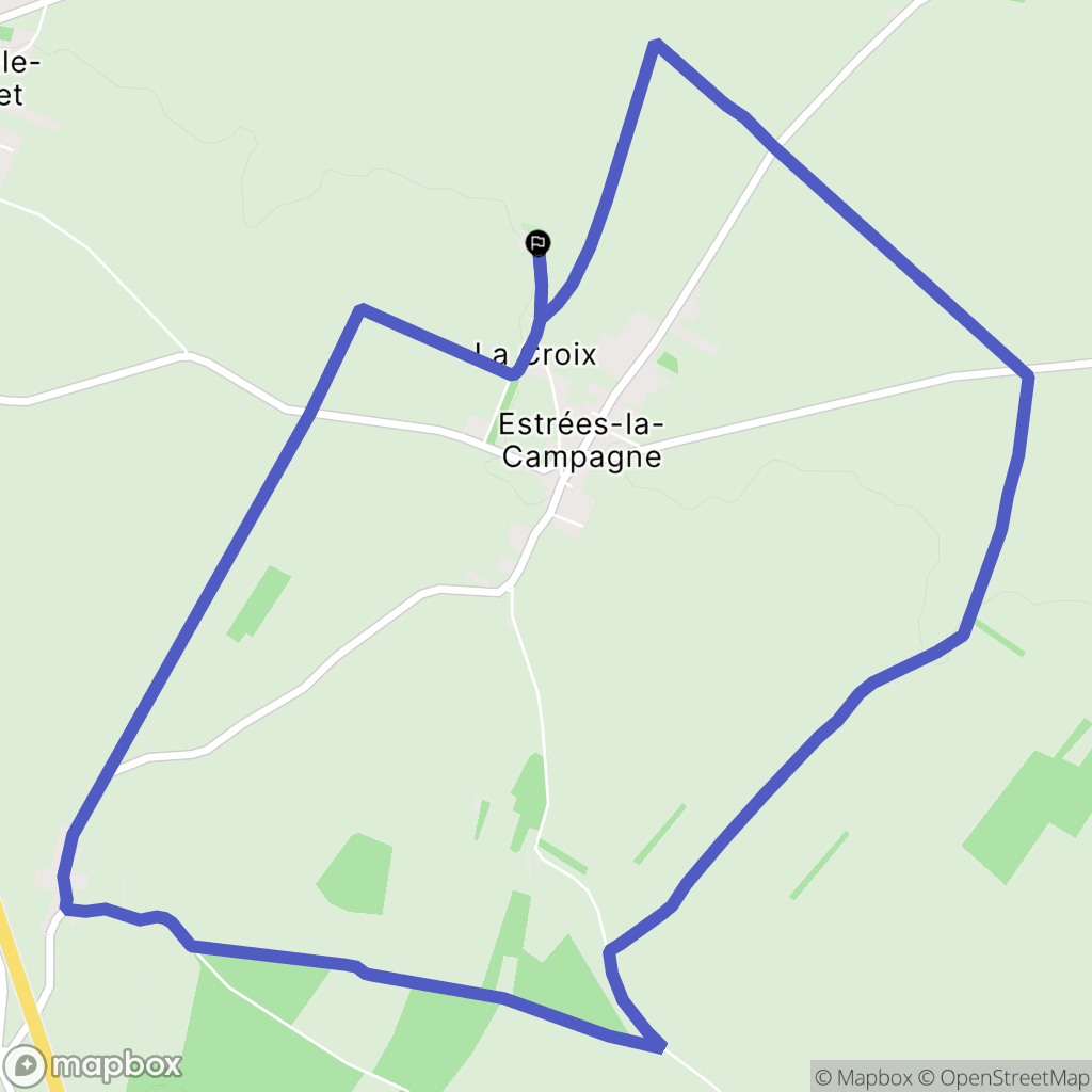 Estrées-la-Campagne : carte du parcours de randonnée - France
