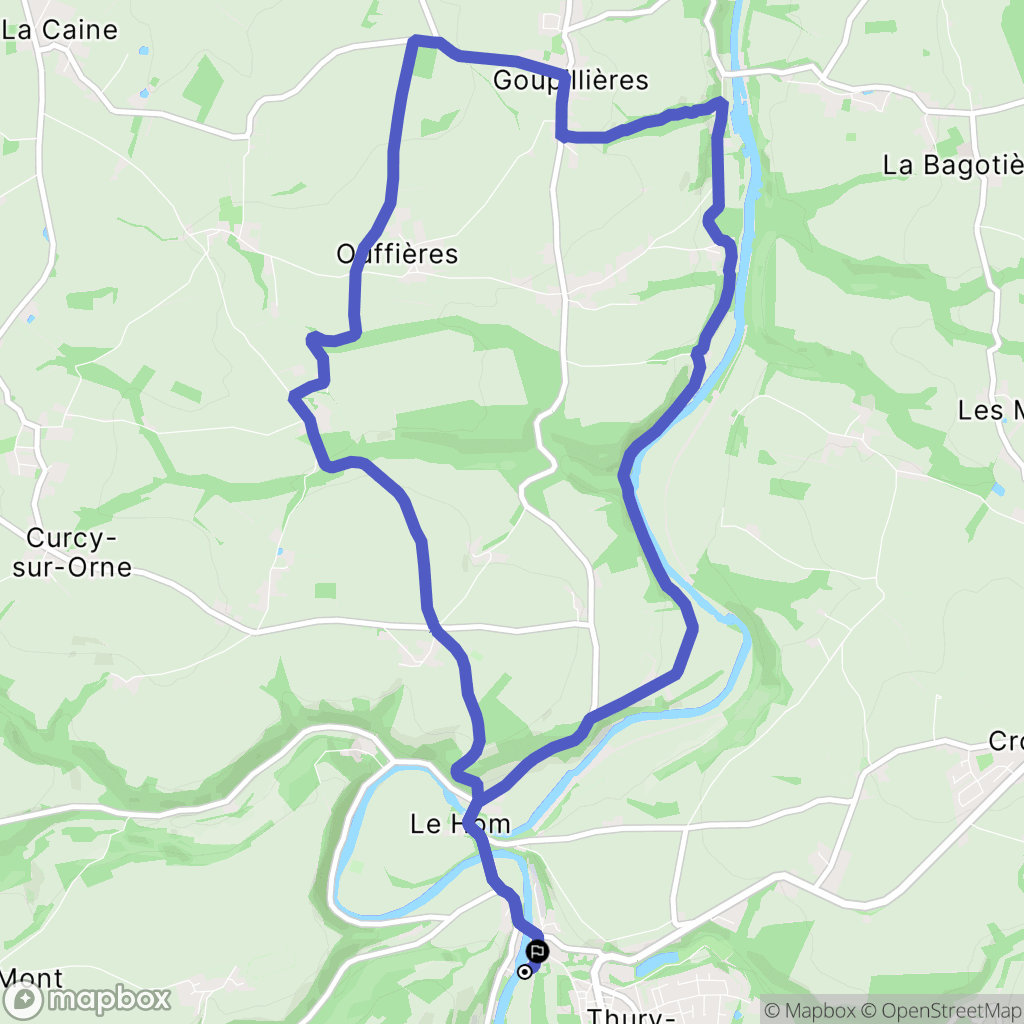 Thury-Harcourt : carte du parcours de randonnée - France