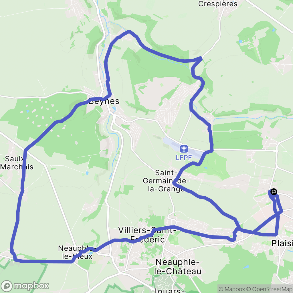Plaisir : carte du parcours de randonnée - France