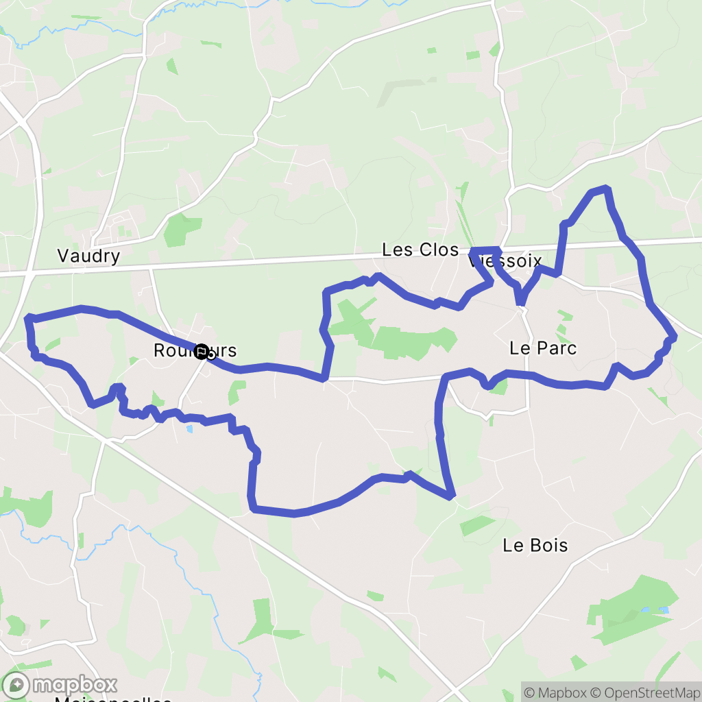 Roullours : carte du parcours de randonnée - France