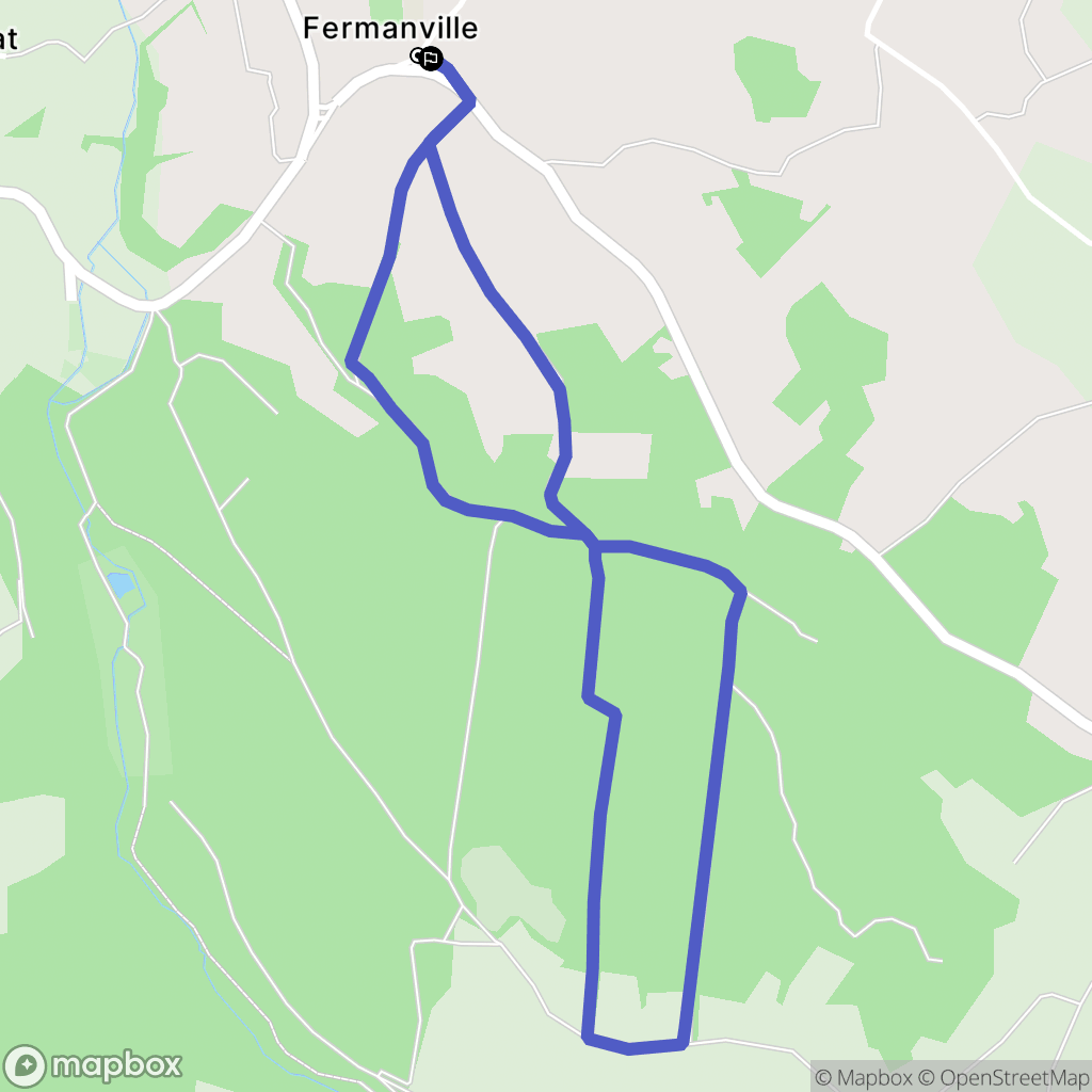 Fermanville : carte du parcours de randonnée - France