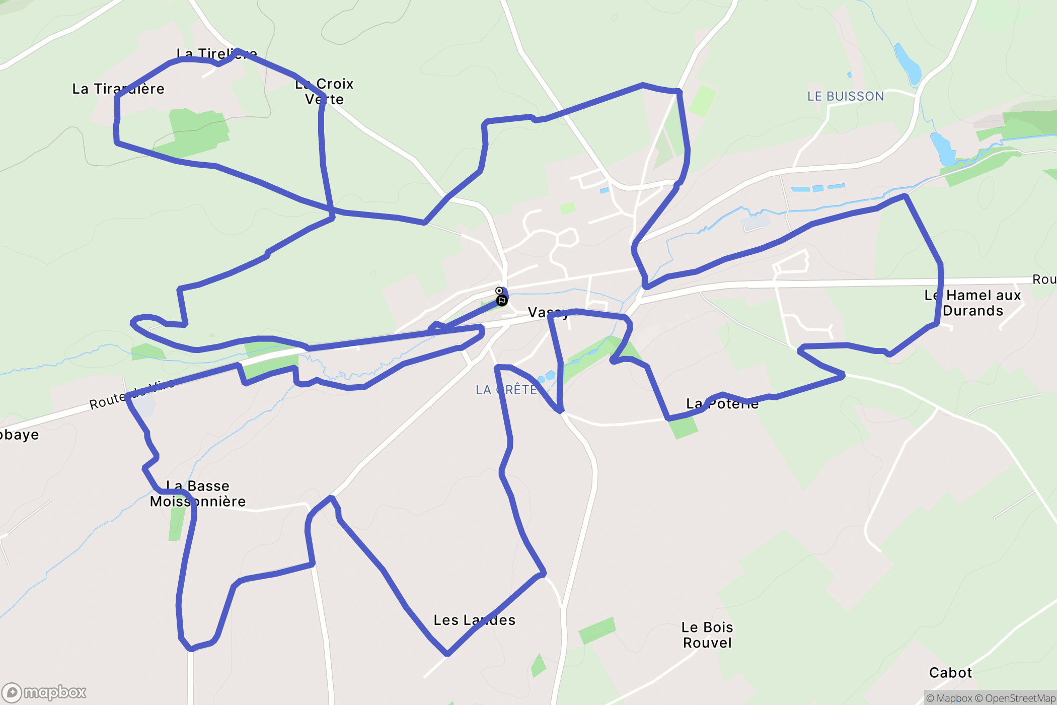 Vassy : carte du parcours de randonnée - France
