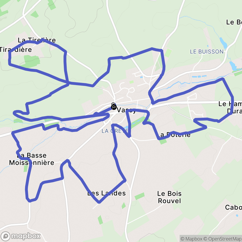 Vassy : carte du parcours de randonnée - France