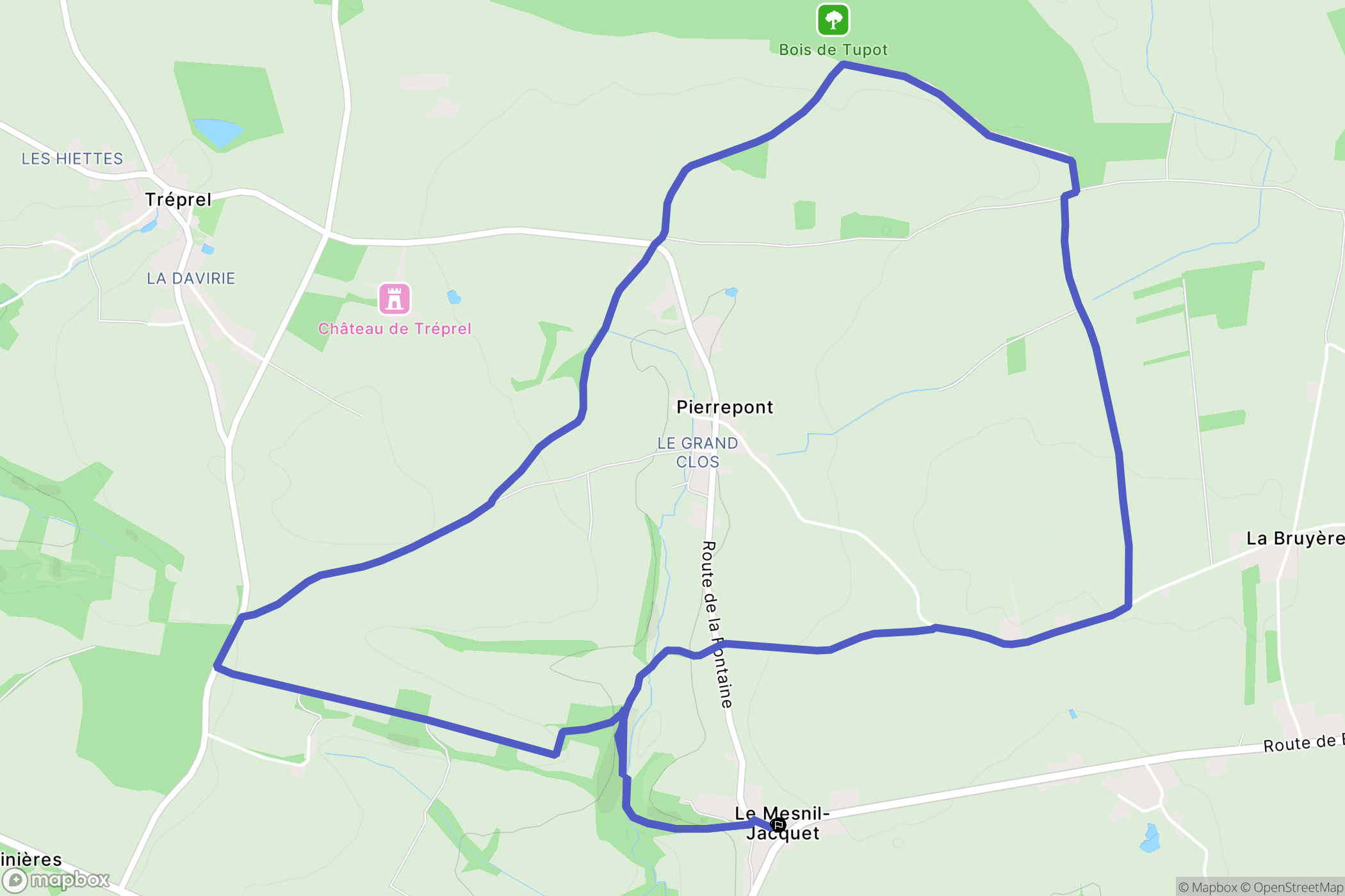 Pierrepont : carte du parcours de randonnée - France