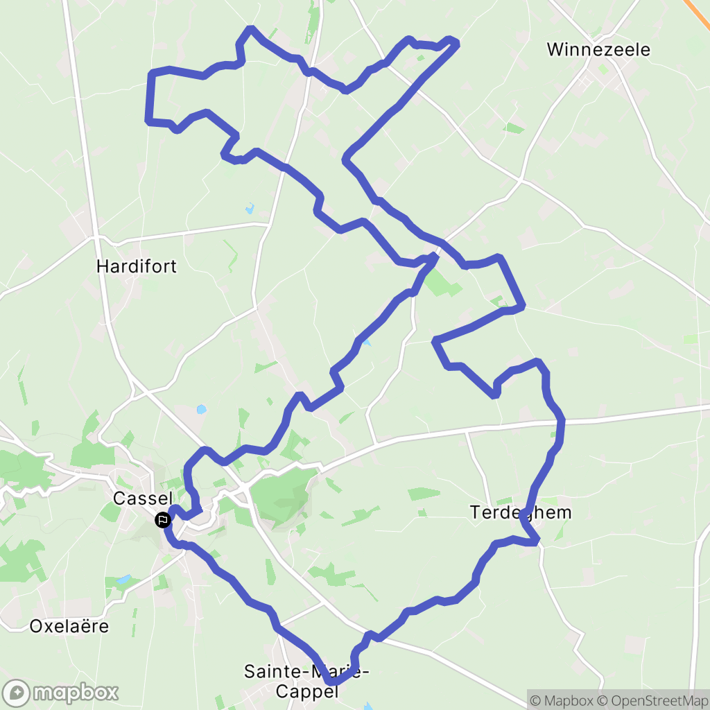 Cassel : carte du parcours de randonnée - France