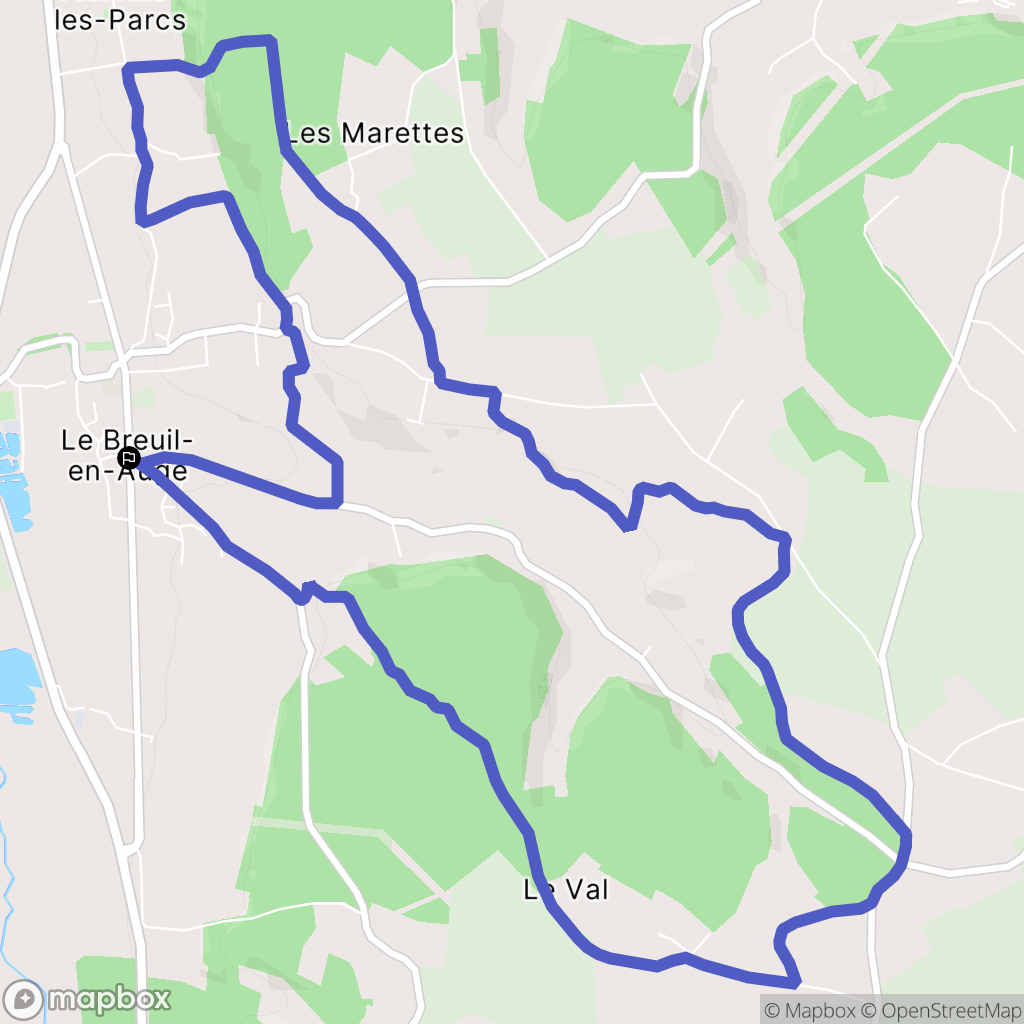 Le-Breuil-en-Auge : carte du parcours de randonnée - France