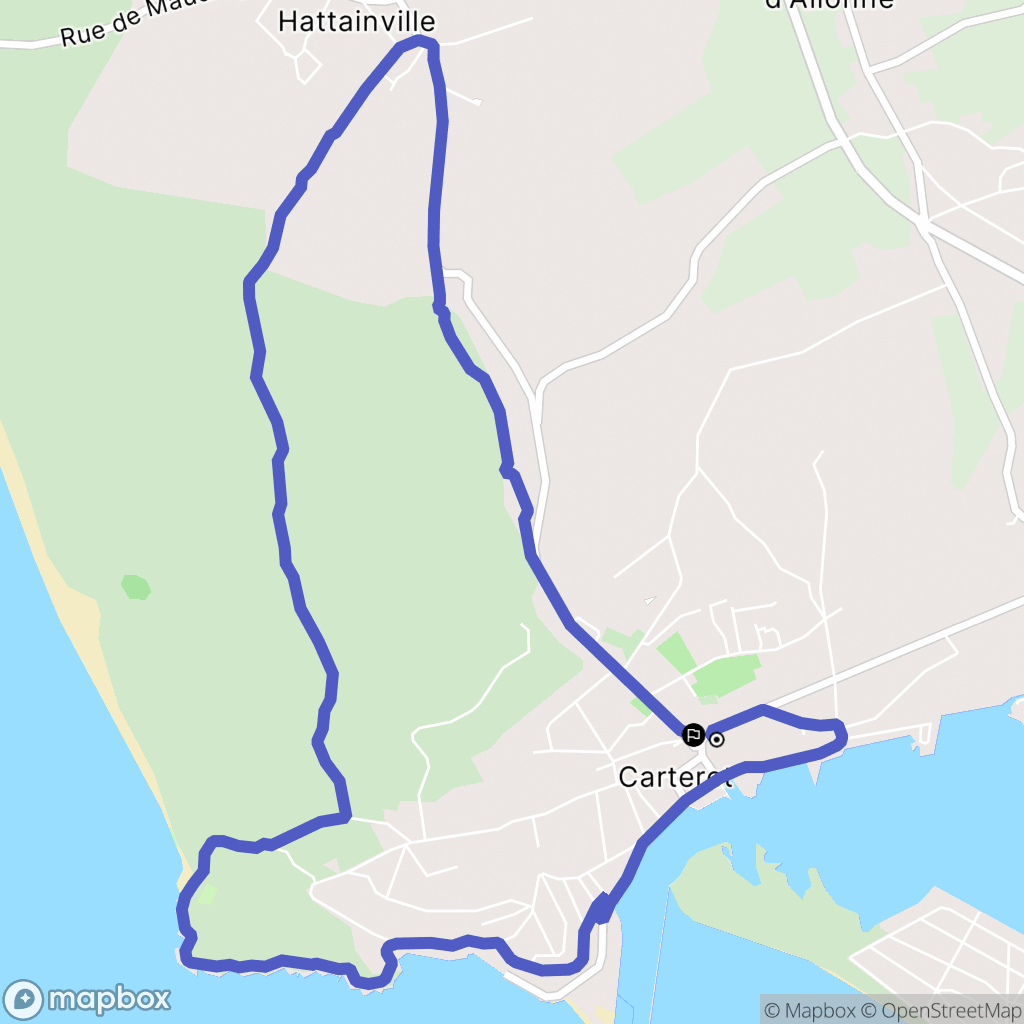 Barneville-Carteret : carte du parcours de randonnée - France