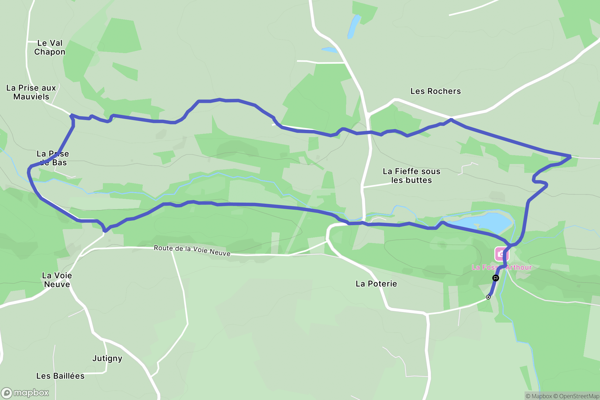 Saint-Georges-de-Rouelley : carte du parcours de randonnée - France