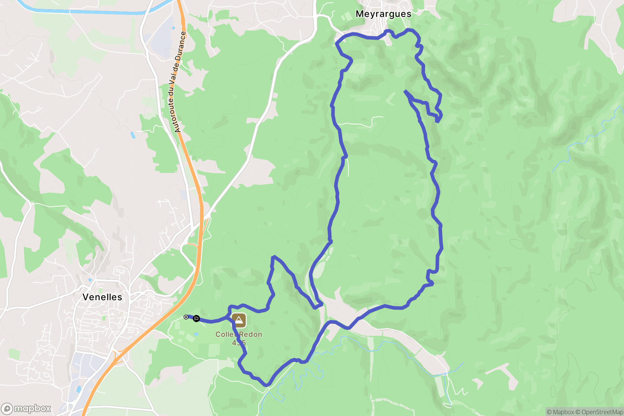 Venelles : carte du parcours de randonnée - France