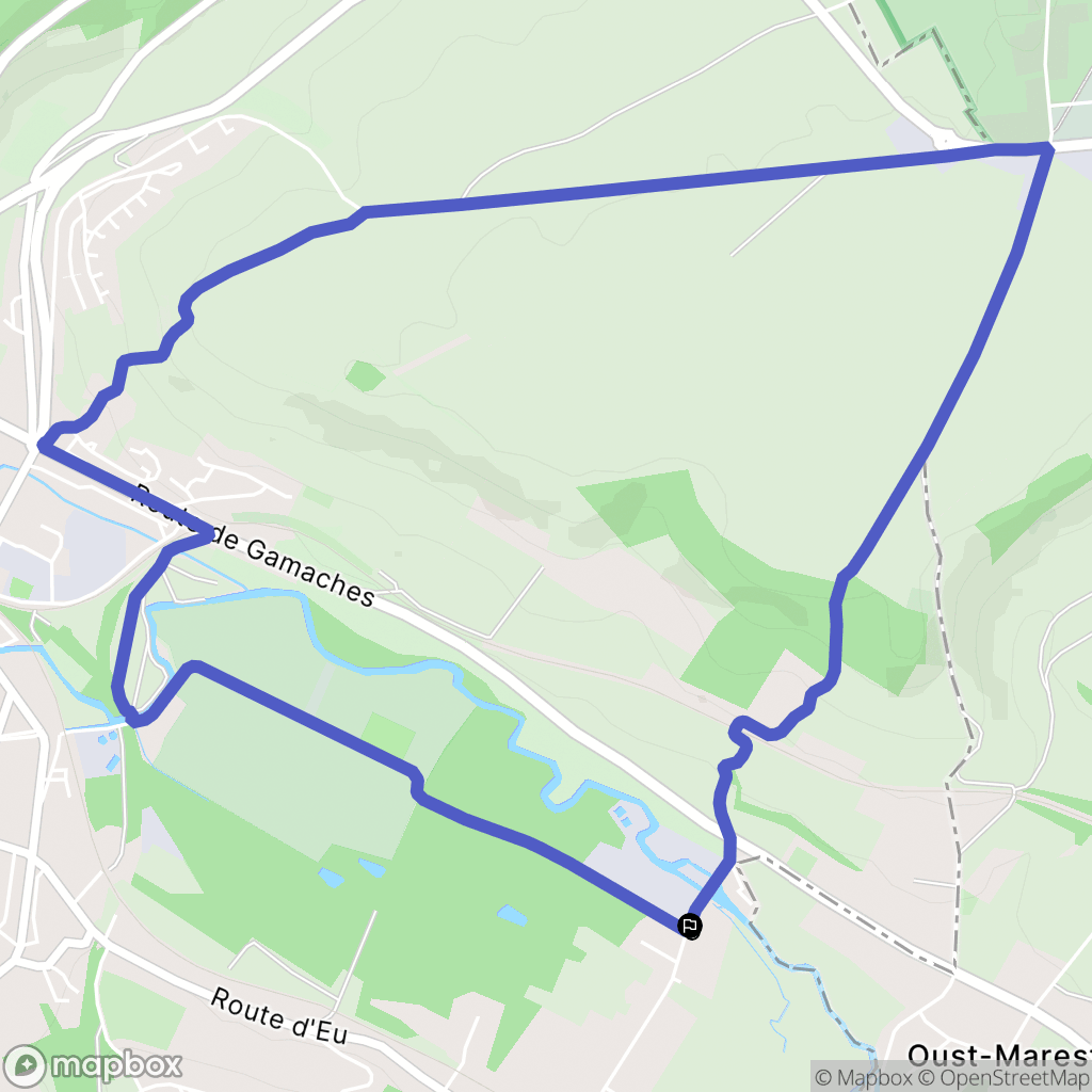 Ponts-et-Marais : carte du parcours de randonnée - France
