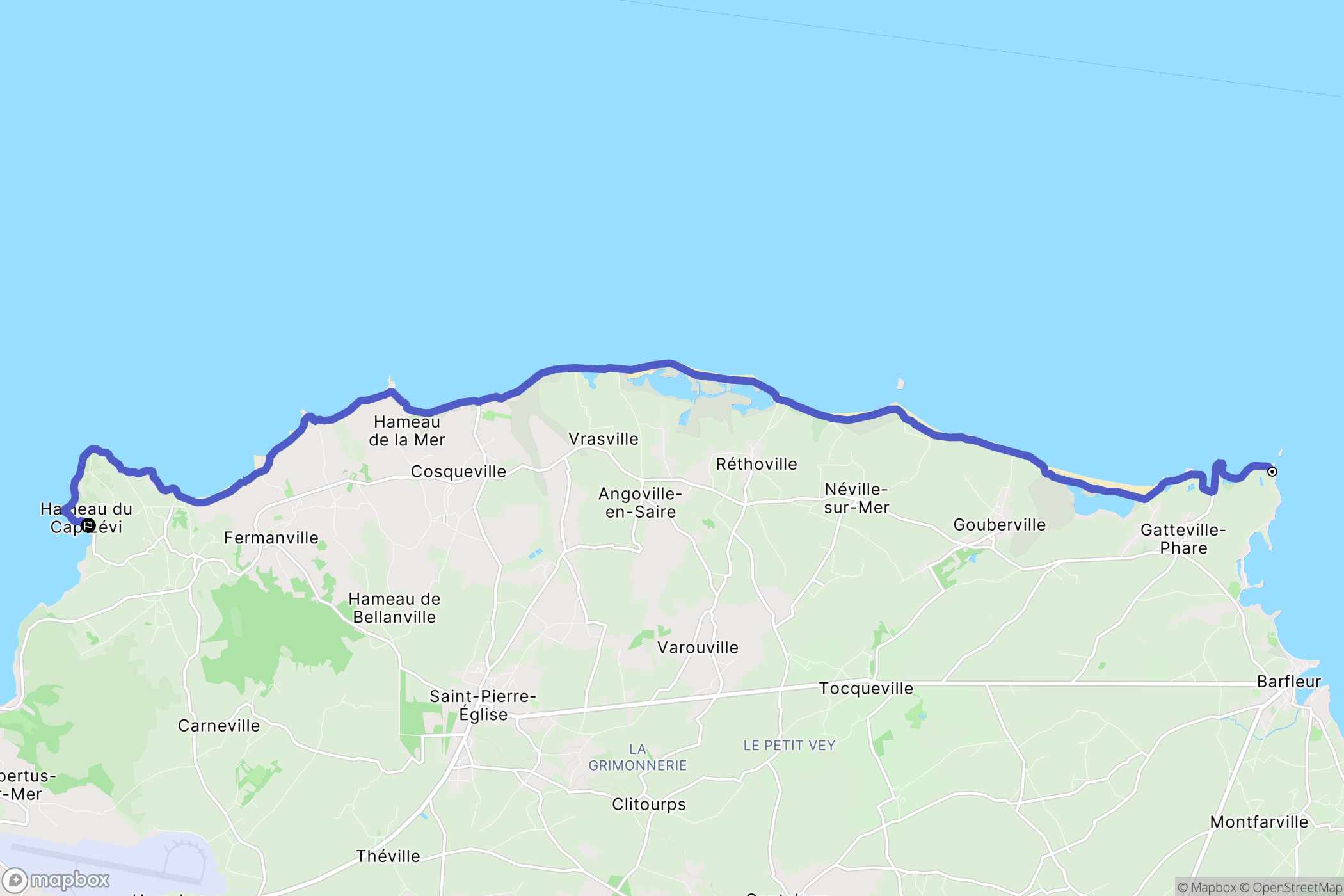 Gatteville-le-Phare : carte du parcours de randonnée - France