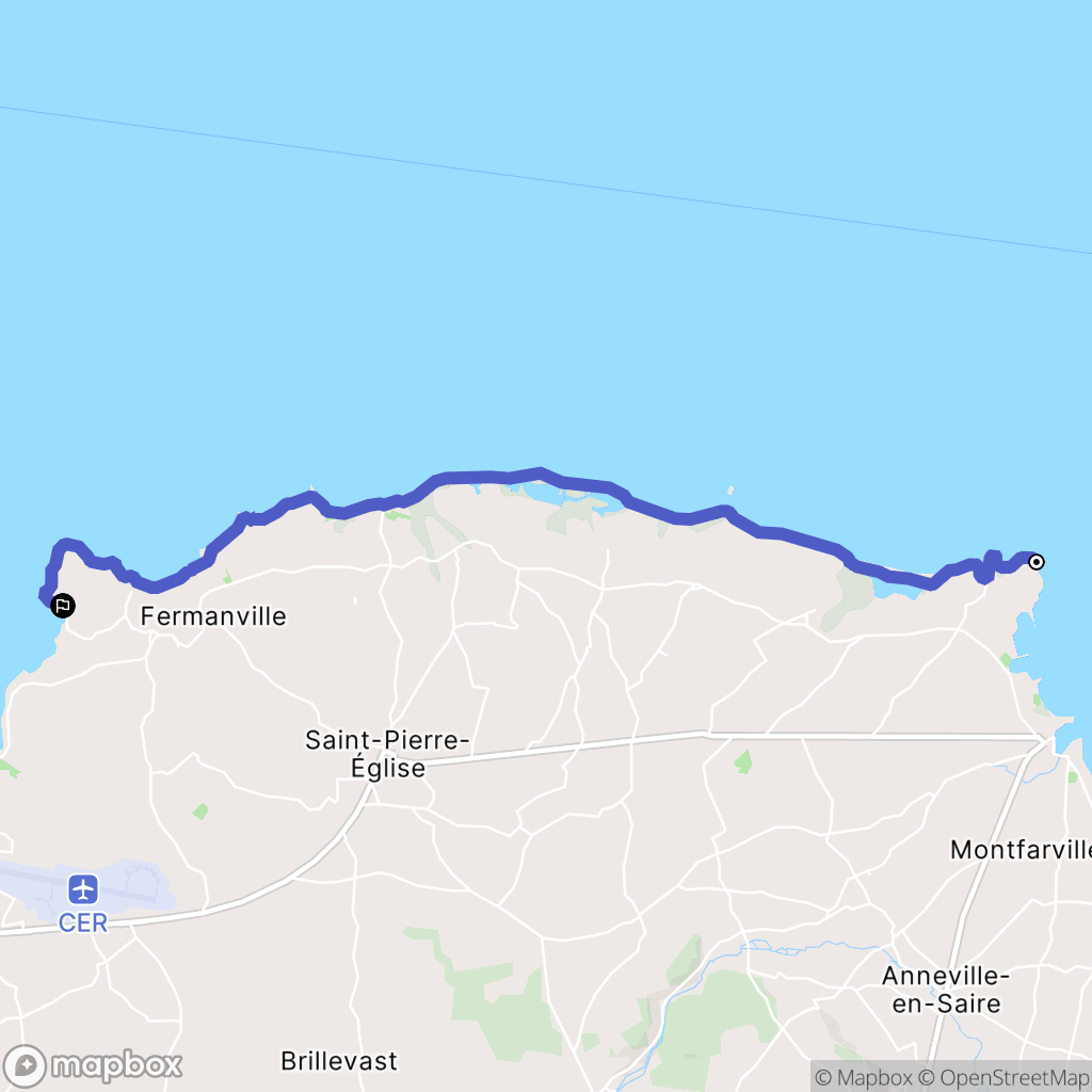 Gatteville-le-Phare : carte du parcours de randonnée - France