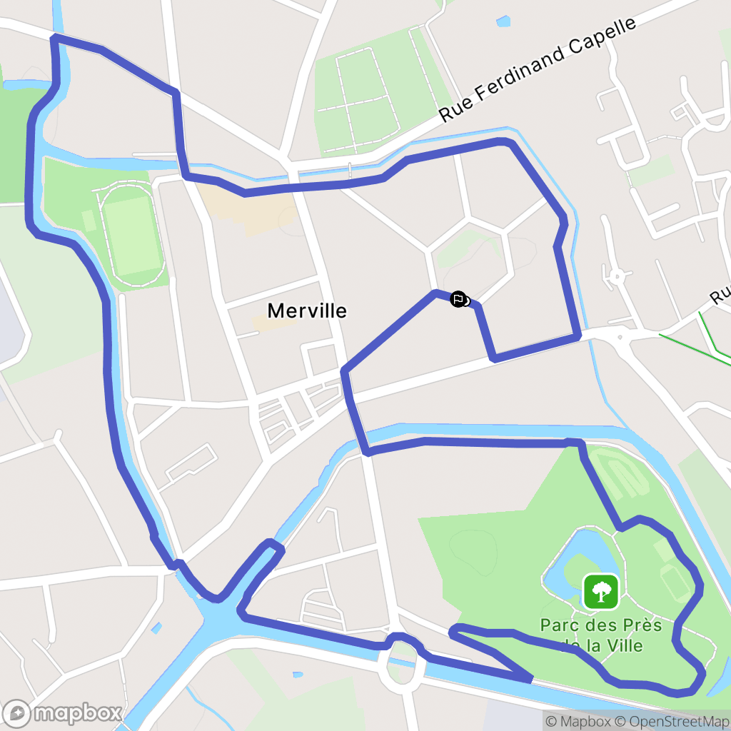 Merville : carte du parcours de randonnée - France