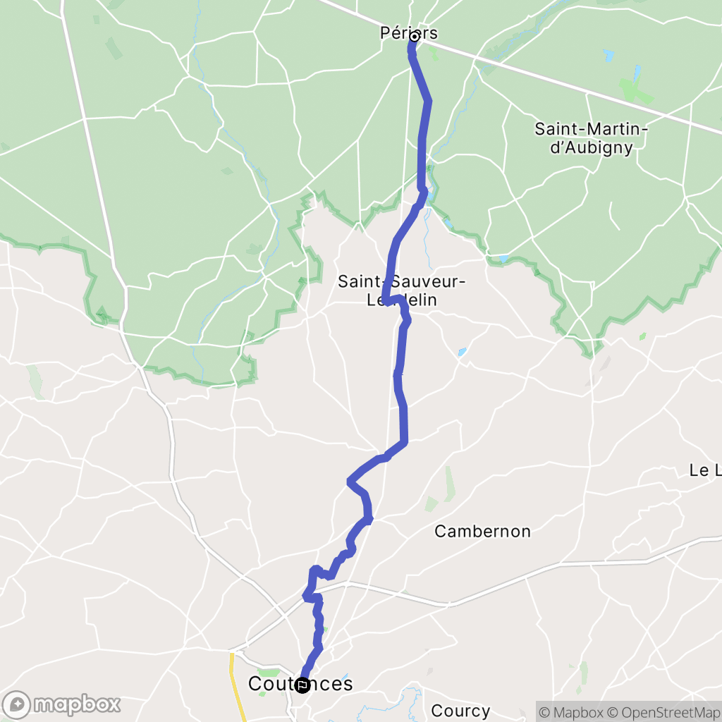 Périers : carte du parcours de randonnée - France