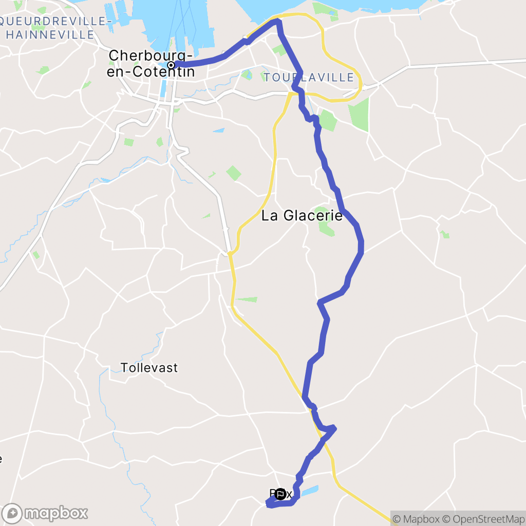 Cherbourg-en-Cotentin : carte du parcours de randonnée - France
