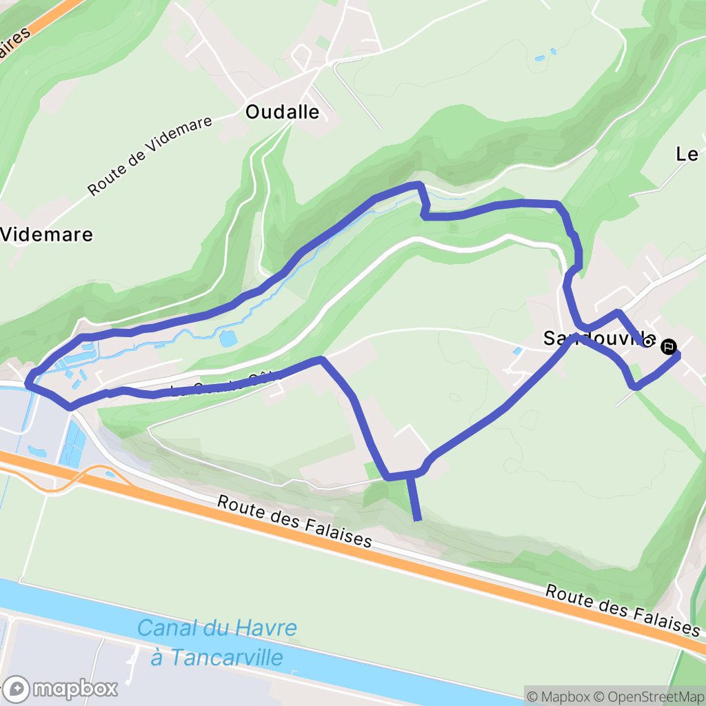 Sandouville : carte du parcours de randonnée - France