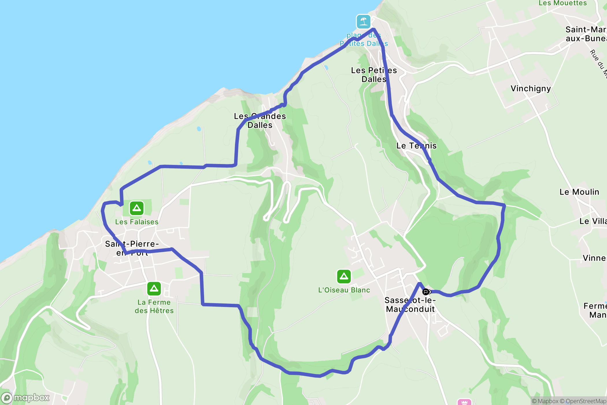 Sassetot-le-Mauconduit : carte du parcours de randonnée - France