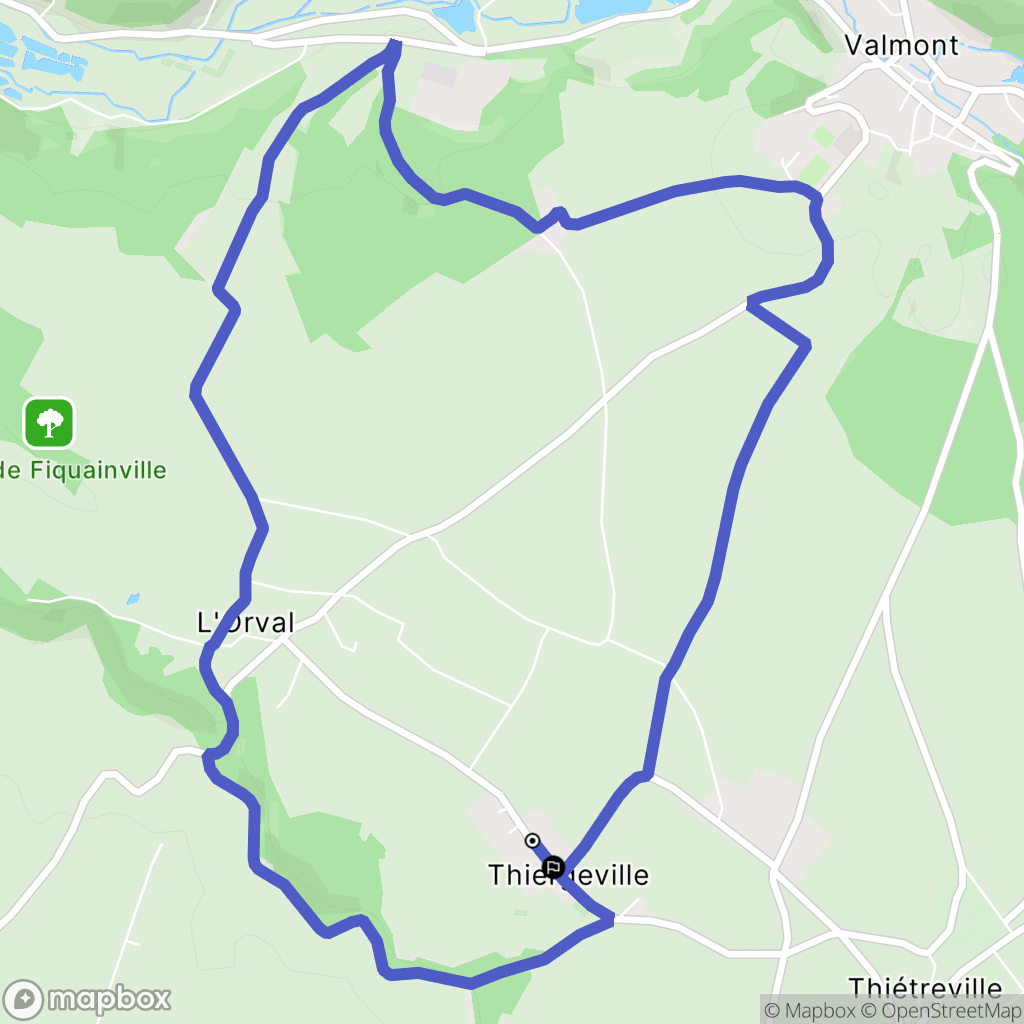 Thiergeville : carte du parcours de randonnée - France