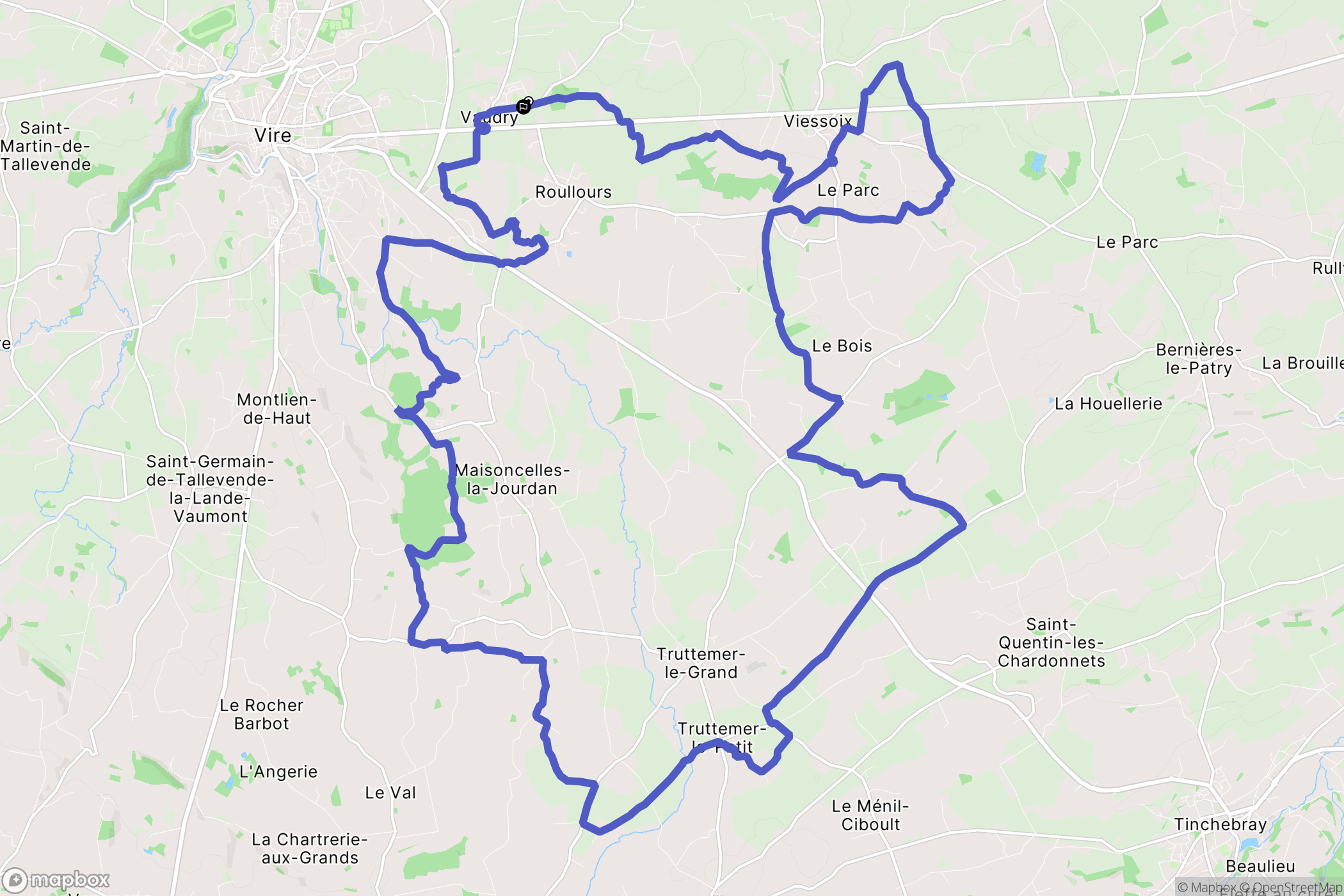 Vaudry : carte du parcours de randonnée - France