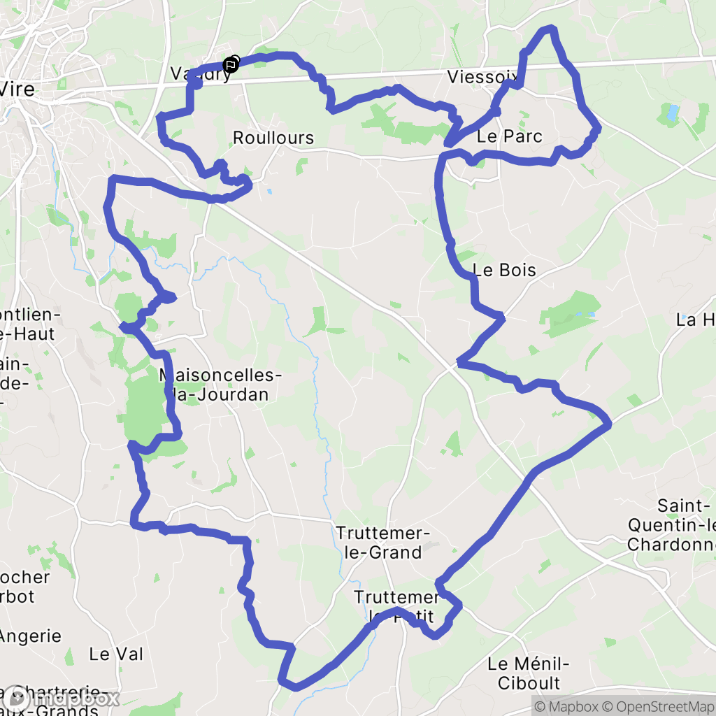 Vaudry : carte du parcours de randonnée - France