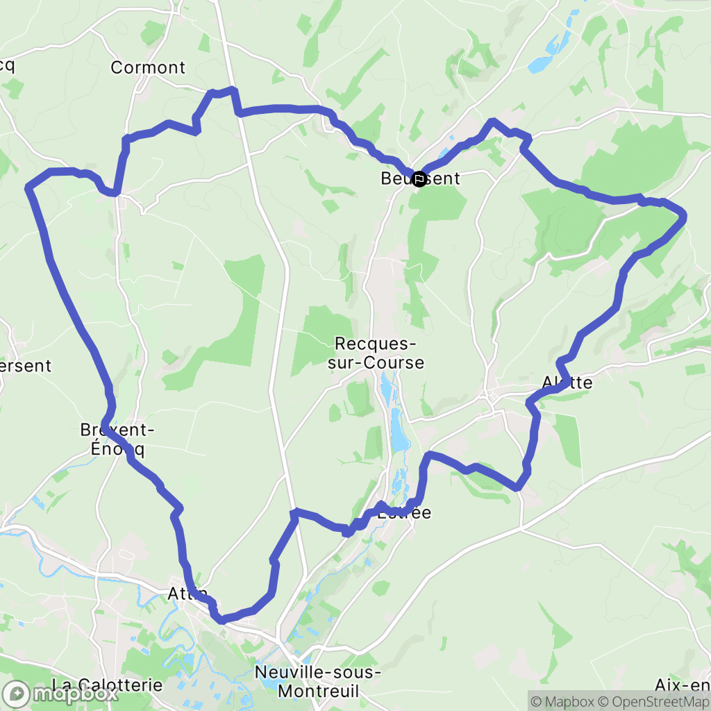 Beussent : carte du parcours de randonnée - France