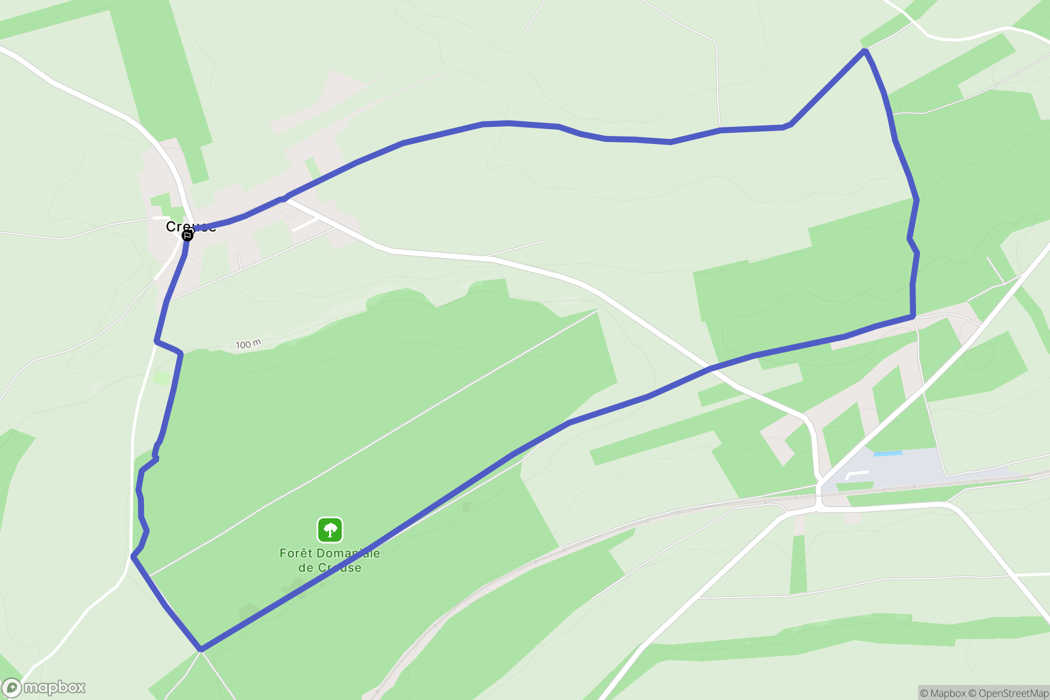 Creuse : carte du parcours de randonnée - France