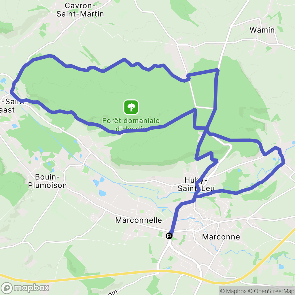 Hesdin : carte du parcours de randonnée - France