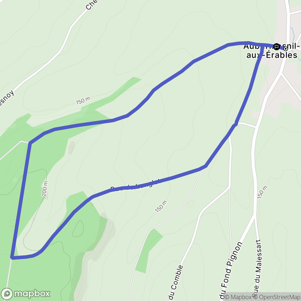 Aubermesnil-aux-Erables : carte du parcours de randonnée - France