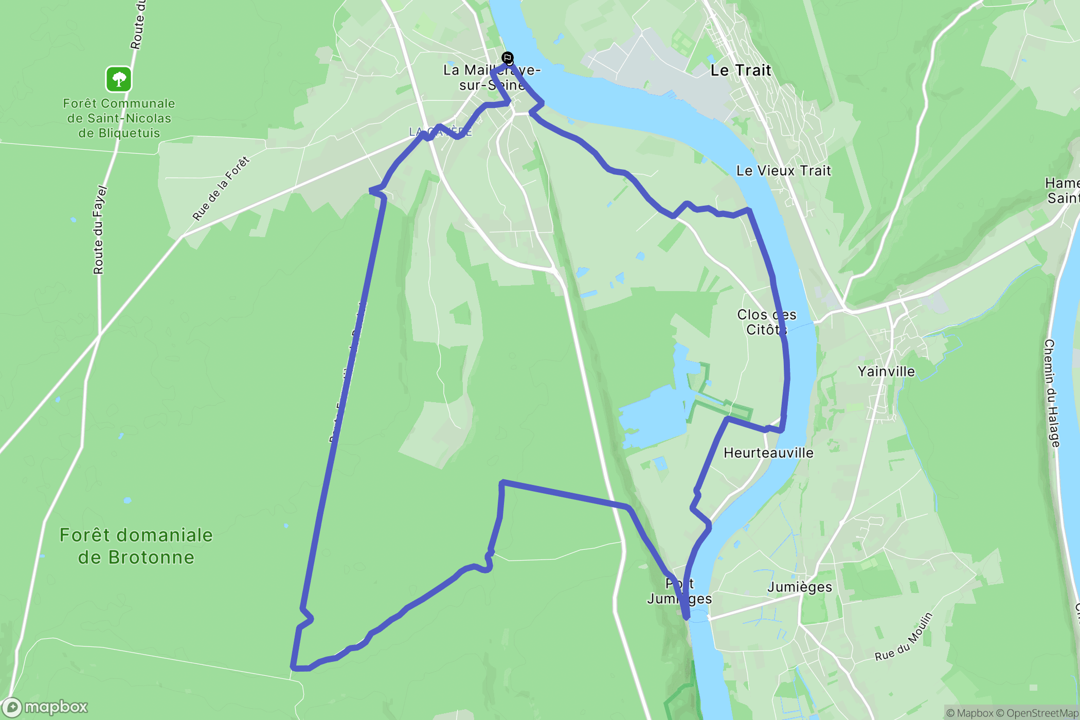 Arelaune-en-Seine : carte du parcours de randonnée - France