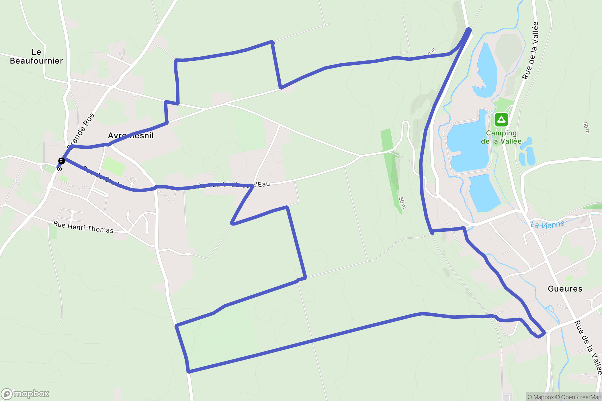 Avremesnil : carte du parcours de randonnée - France