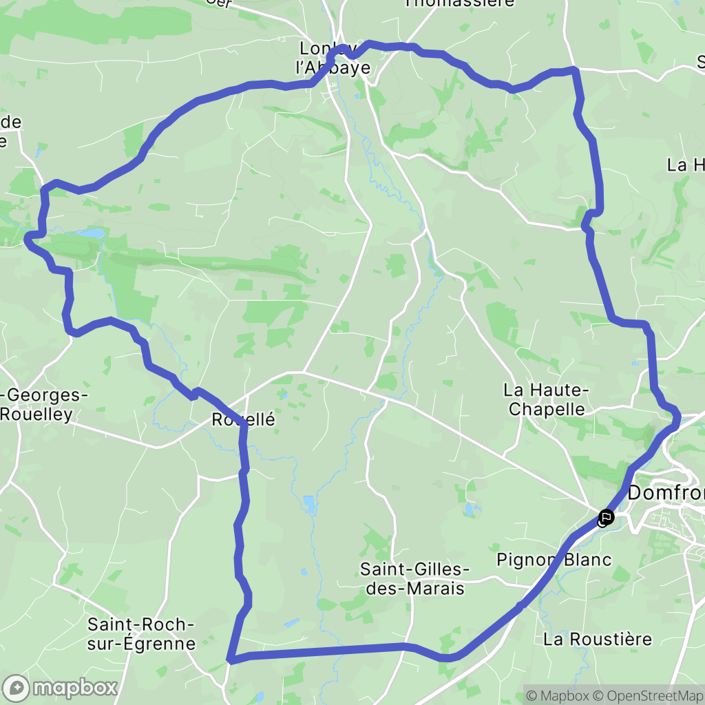Domfront : carte du parcours de randonnée - France