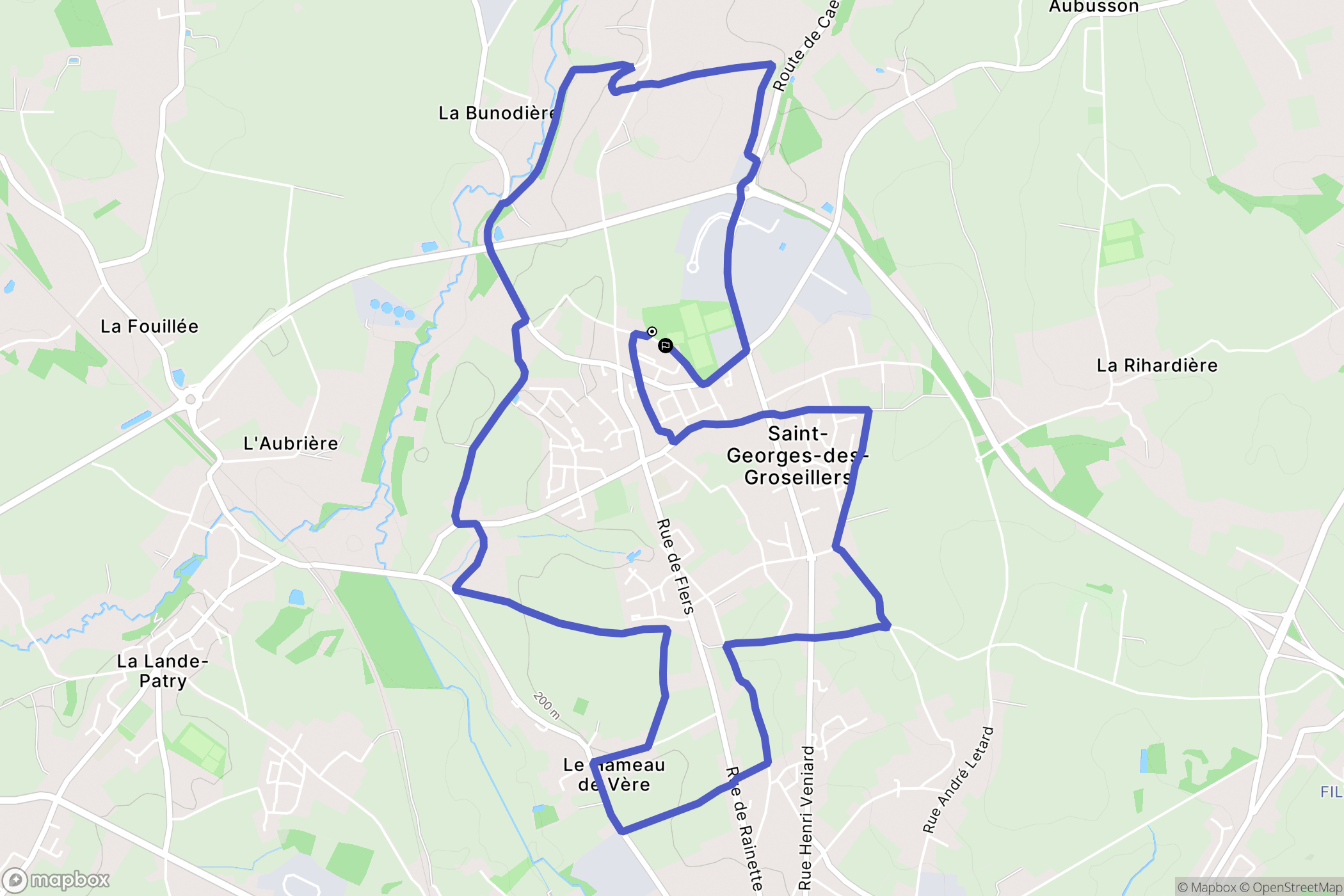 Saint Georges des Groseillers : carte du parcours de randonnée - France