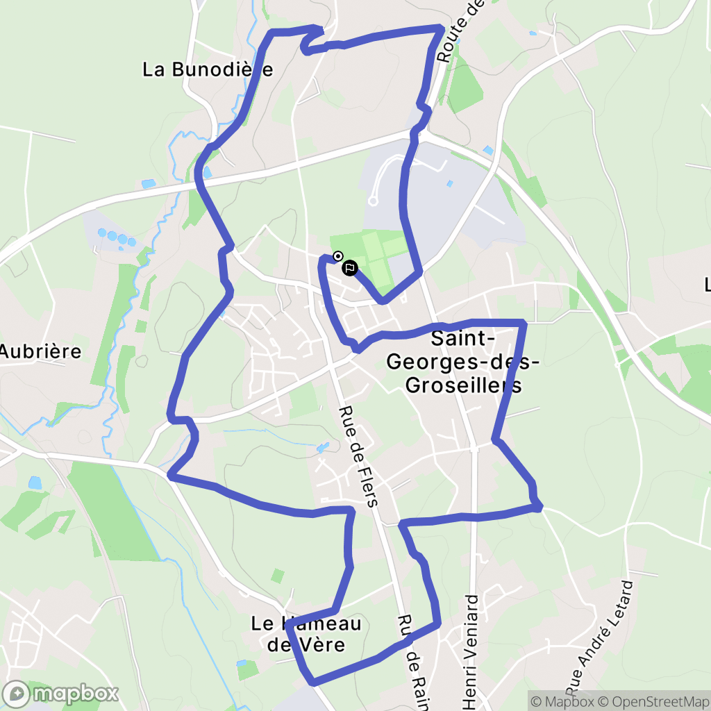 Saint Georges des Groseillers : carte du parcours de randonnée - France