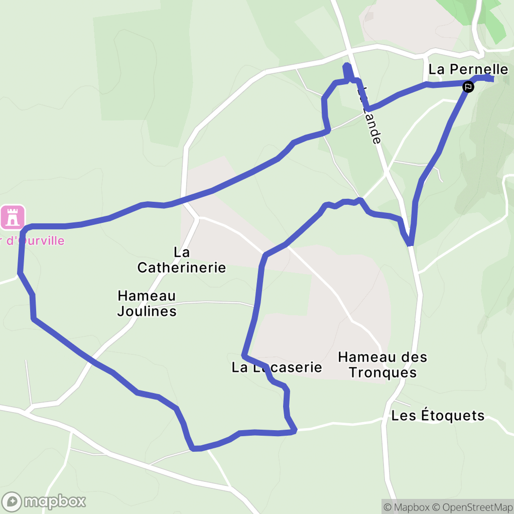 La Pernelle : carte du parcours de randonnée - France