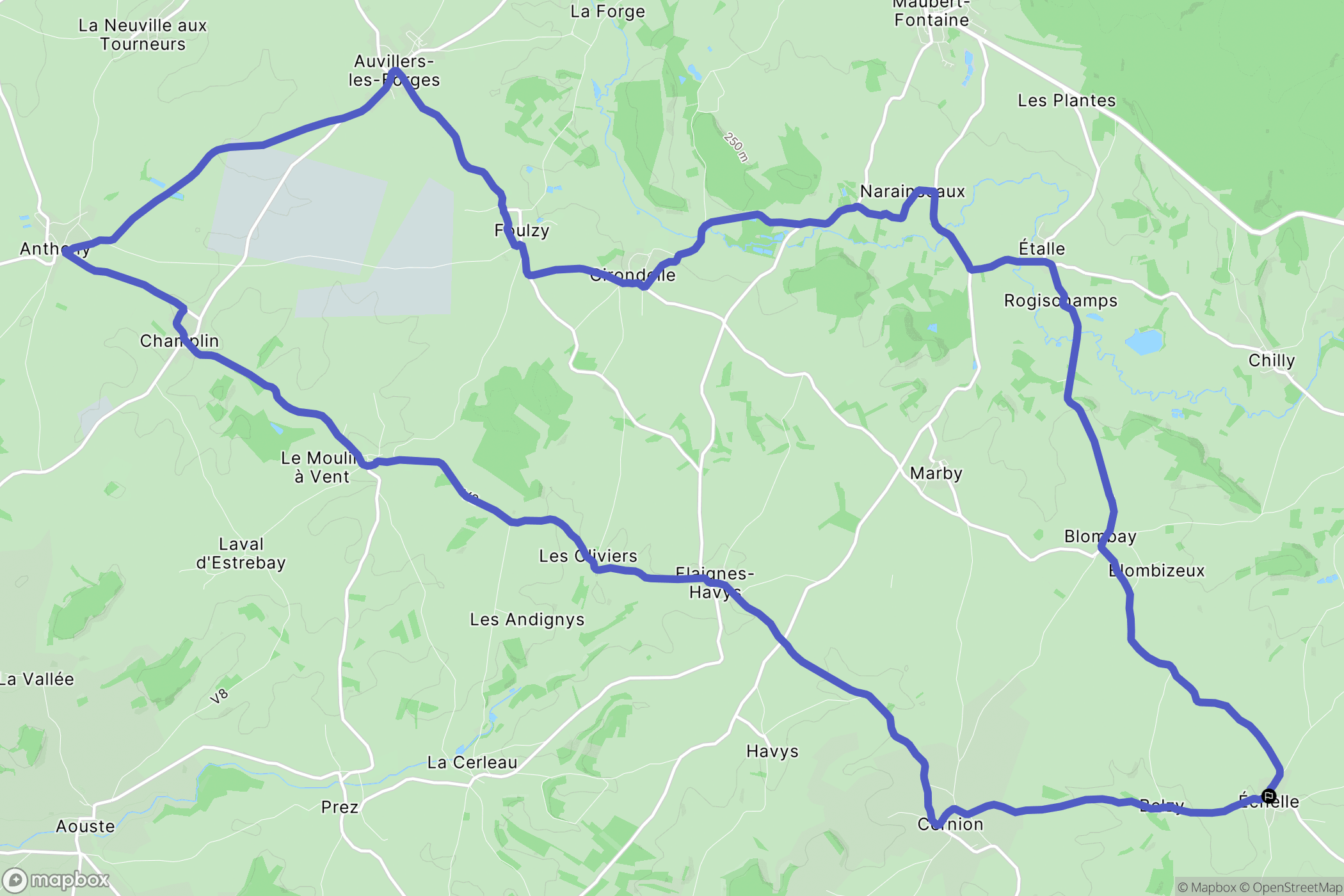 L'Échelle : carte du parcours de randonnée - France