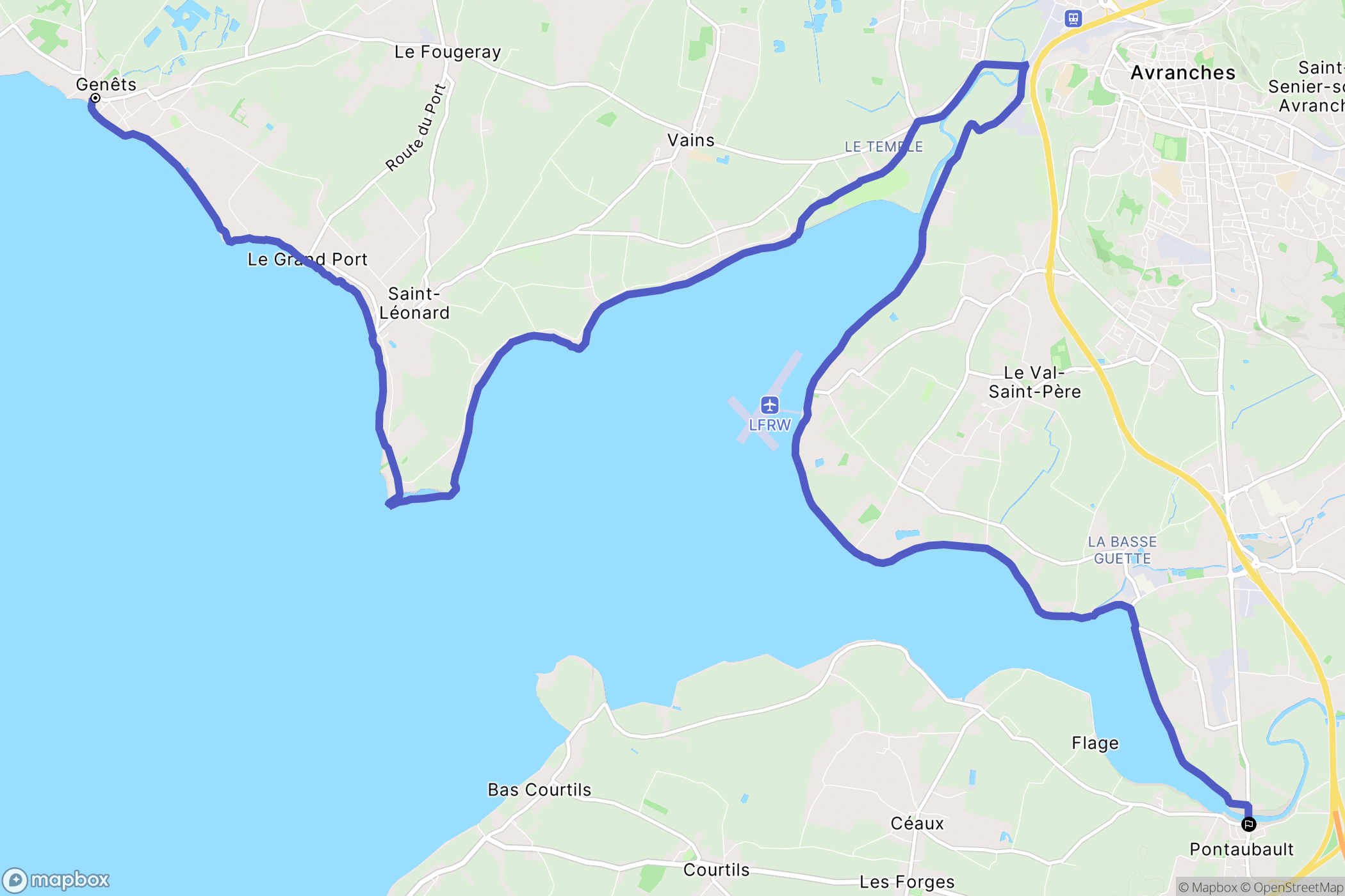 Genêts : carte du parcours de randonnée - France