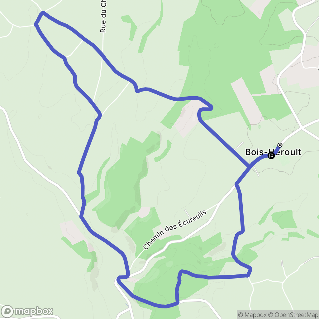 Bois-Héroult : carte du parcours de randonnée - France