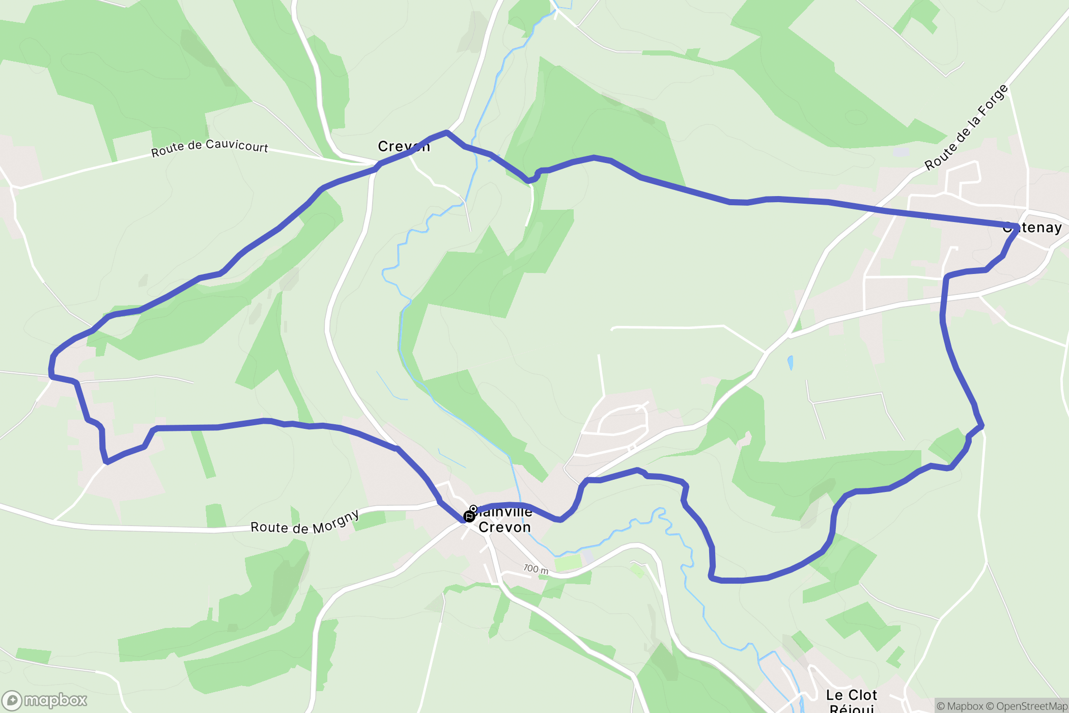 Blainville-Crevon : carte du parcours de randonnée - France