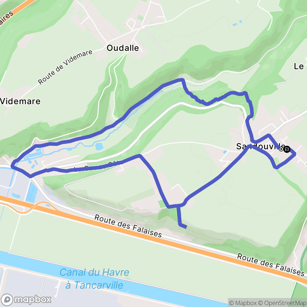 Sandouville : carte du parcours de randonnée - France