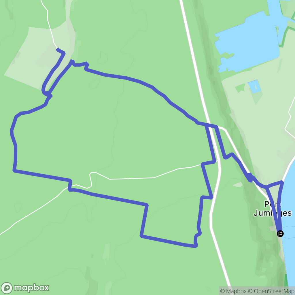 Jumièges : carte du parcours de randonnée - France