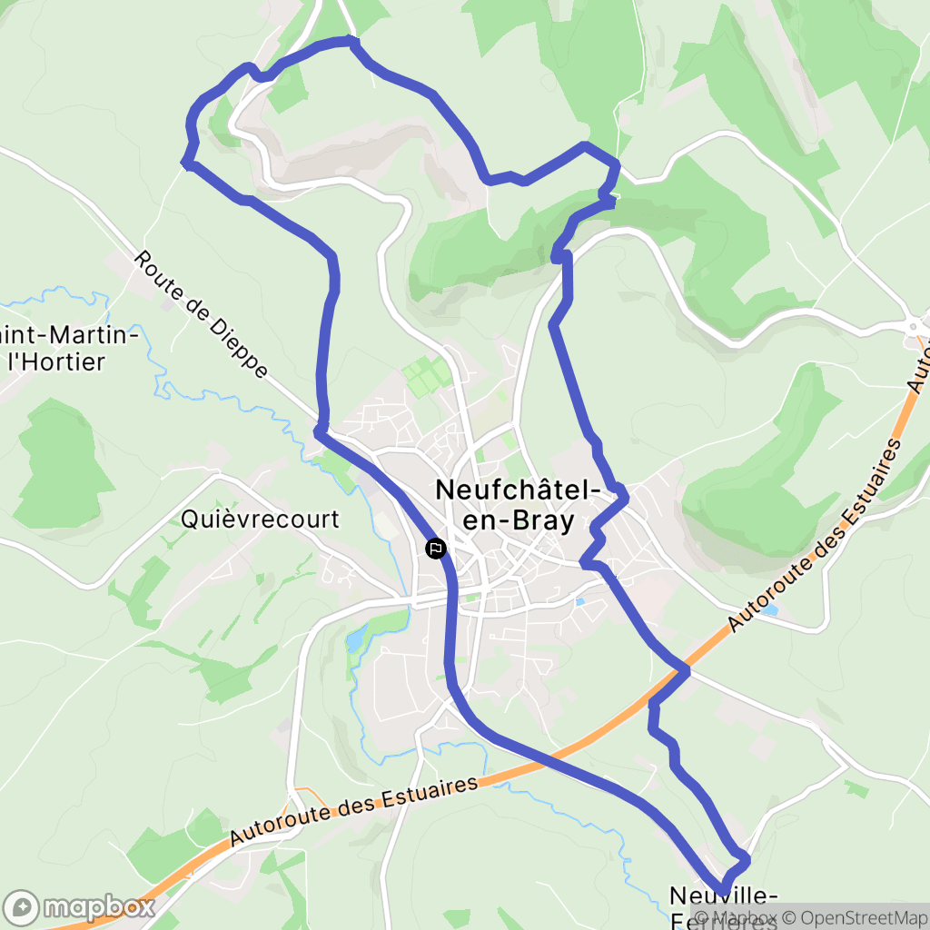 Neufchâtel-en-Bray : carte du parcours de randonnée - France