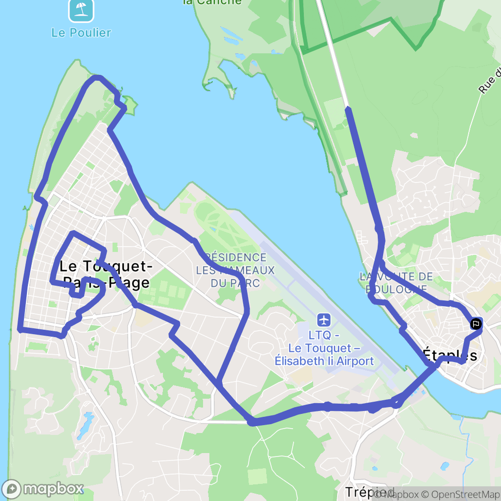 Étaples : carte du parcours de randonnée - France